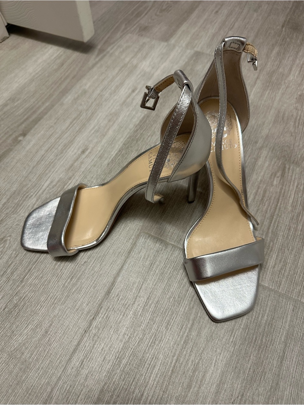 Vince Camuto silver heels